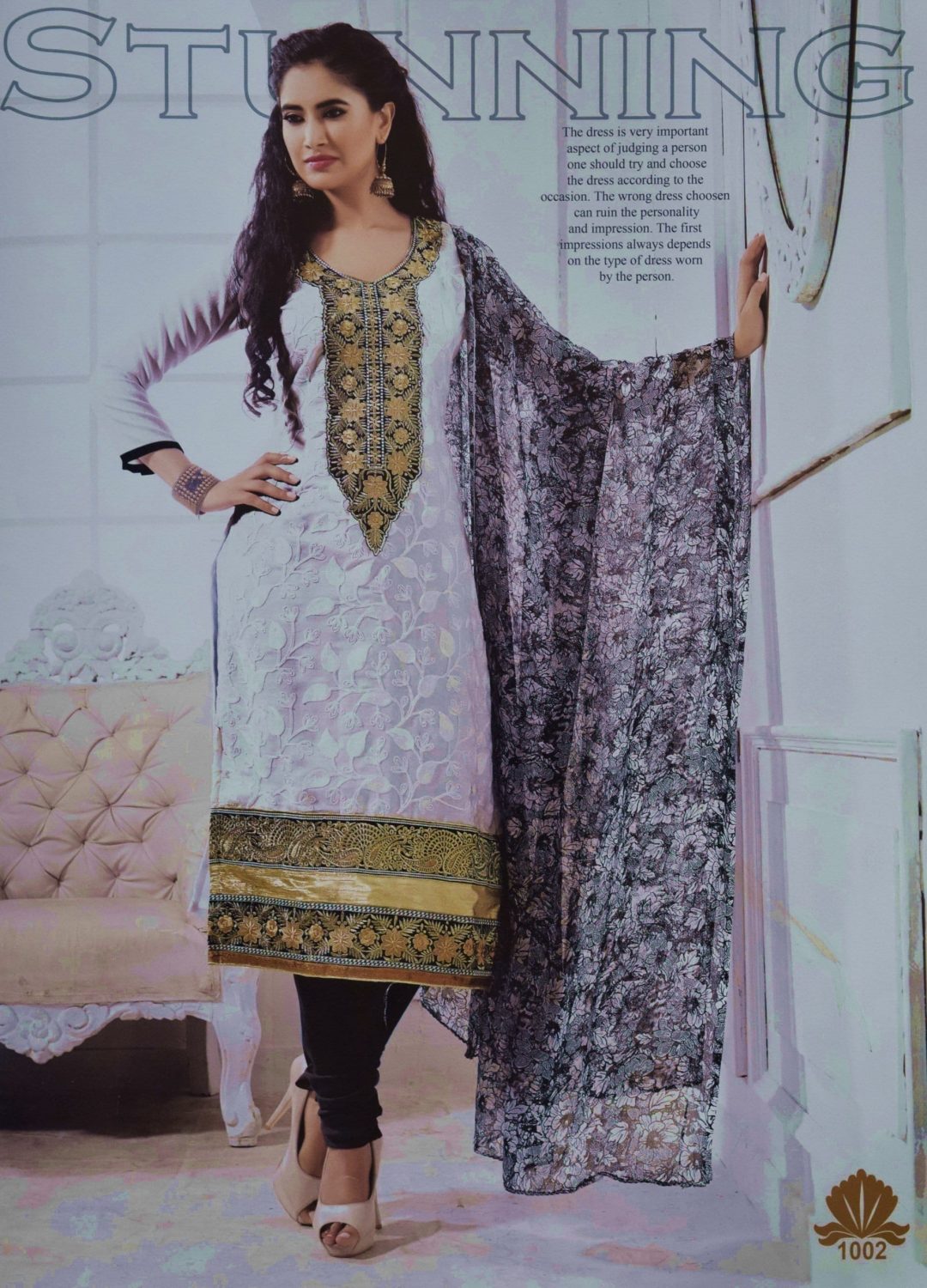 Pakistani style Embroidered Spun Cotswool Pajami Suit Chiffon Dupatta M0311 Pakistani style Embroidered Spun Cotswool Pajami Suit Chiffon Dupatta M0311