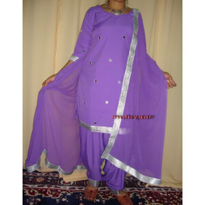 mauve mirrors work Girl’s Bhangra Costume outfit dance dress