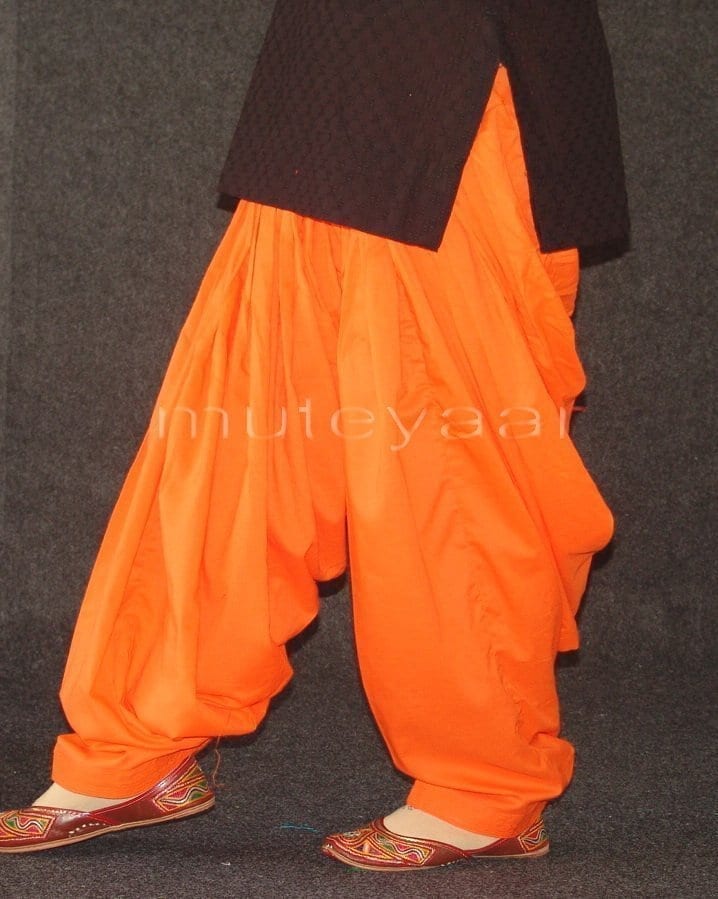 Orange Pure Cotton Patiala Pants 4