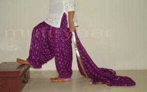 Purple Phulkari Patiala Salwar Dupatta PHS02