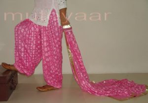 Pink Phulkari Patiala Salwar Dupatta PHS04