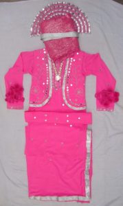 Pink Mirrors work Bhangra dance dress outfit costume