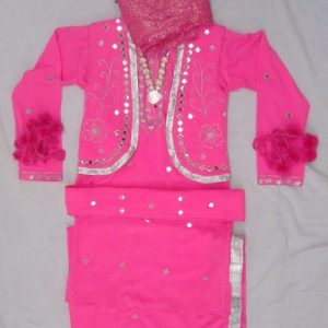 Pink Mirrors work Bhangra dance dress outfit costume