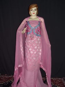 Self Print Cotton Embroidered Salwar Kameez Dupatta Suit RM128