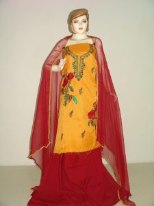 FULL PATIALA 100% cotton Salwar Suit PURE CHIFFON Dupatta RM154
