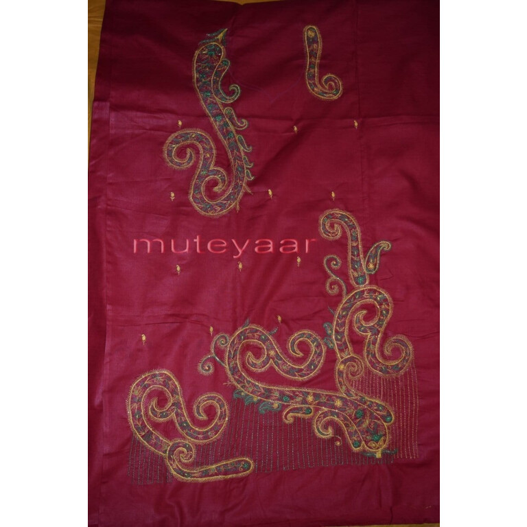 Thread Embroidered Cotton FULL Patiala Salwar Suit PURE CHIFFON Dupatta RM261