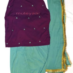 Neck Front & Back embroidered Salwar kameez Suit for Bhangra Giddha RMB264