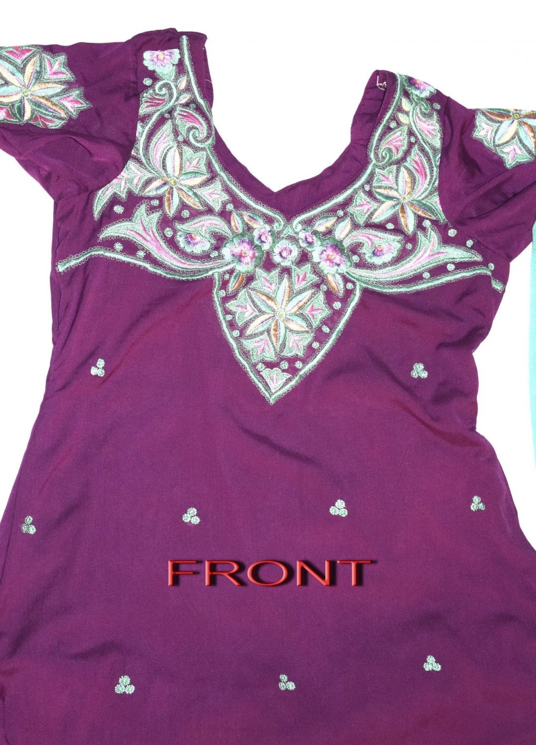 Neck Front & Back embroidered Salwar kameez Suit for Bhangra Giddha RMB264 Neck Front & Back embroidered Salwar kameez Suit for Bhangra Giddha RMB264