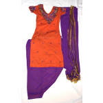 Neck Front & Back embroidered Salwar kameez Suit for Bhangra Giddha RMB269