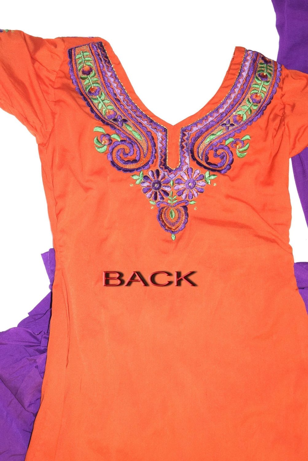 Neck Front & Back embroidered Salwar kameez Suit for Bhangra Giddha RMB269 3