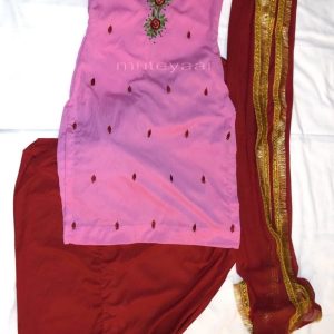 Neck Front & Back embroidered Salwar kameez Suit for Bhangra Giddha RMB270