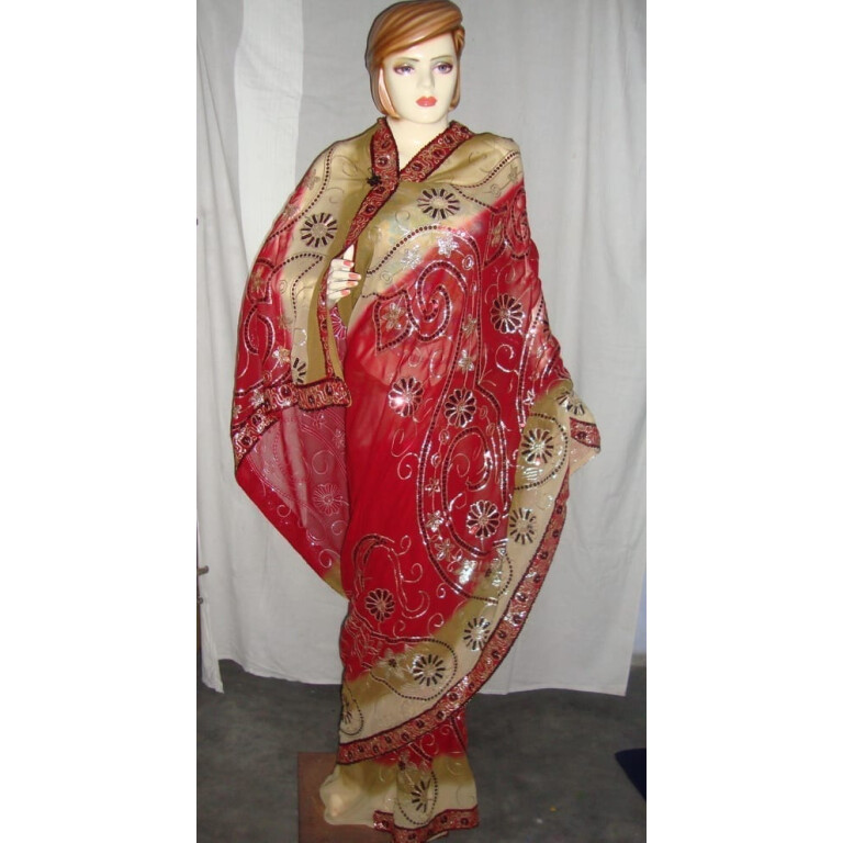 HEAVY EMBROIDERED Party Wear Georgette Saree !!