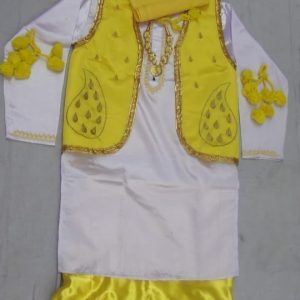 Yellow White Bhangra dance Costume / outfit dress