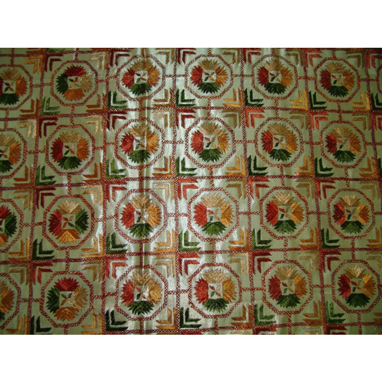 Glazed cotton Phulkari Hand Embr Bed Cover set of 8 pcs Z0031