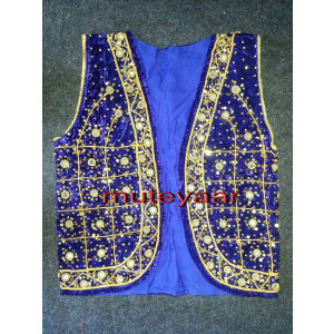 Jaal Embroidered BLUE vest for Bhangra Dress