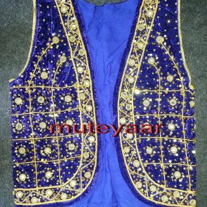 Jaal Embroidered BLUE vest for Bhangra Dress