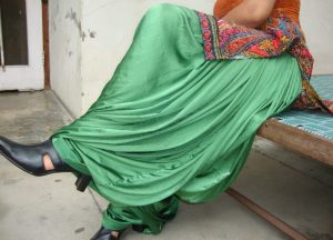 Custom Made Green Satin Silk Maharani Patiala Salwar – all colours,sizes available