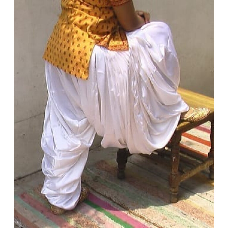 Super Heavy Satin Silk White Maharani Patiala Salwar - All colours available