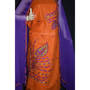 Designer Embroidery 100% cotton Salwar Suit PURE CHIFFON Dupatta RM292