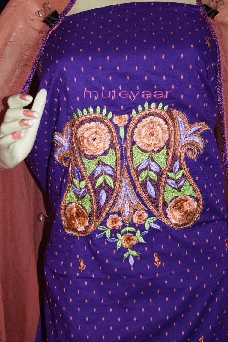 Designer Embroidery 100% cotton Salwar Suit PURE CHIFFON Dupatta RM302 4
