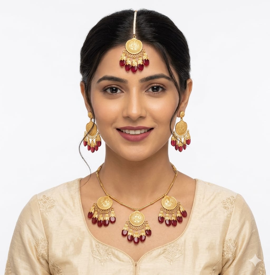 Gold Plated Traditional Punjabi Dakh Set Jewellery J0209