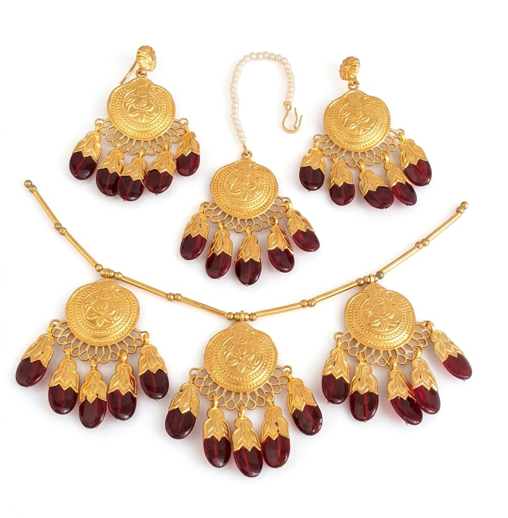 Gold Plated Traditional Punjabi Dakh Set Jewellery J0209