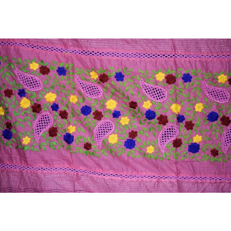 Designer Cotton Jali Hand Embroidered Partywear Dupatta D0761