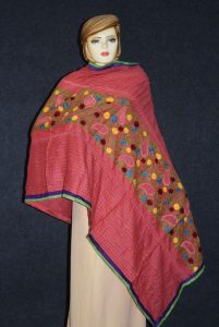Designer Cotton Jali Hand Embroidered Partywear Dupatta D0762