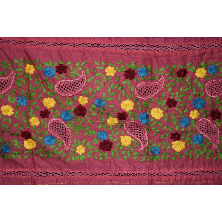 Designer Cotton Jali Hand Embroidered Partywear Dupatta D0762