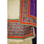 Glazed Cotton Hand Embroidered Salwar kameez suit CHINON DUPATTA set F0659