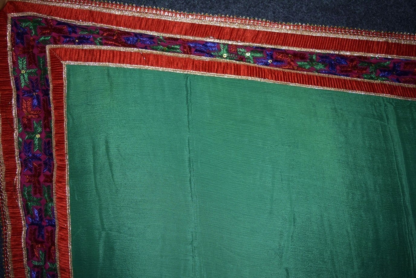 Glazed Cotton Hand Embroidered Salwar kameez suit CHINON DUPATTA set F0661 Glazed Cotton Hand Embroidered Salwar kameez suit CHINON DUPATTA set F0661