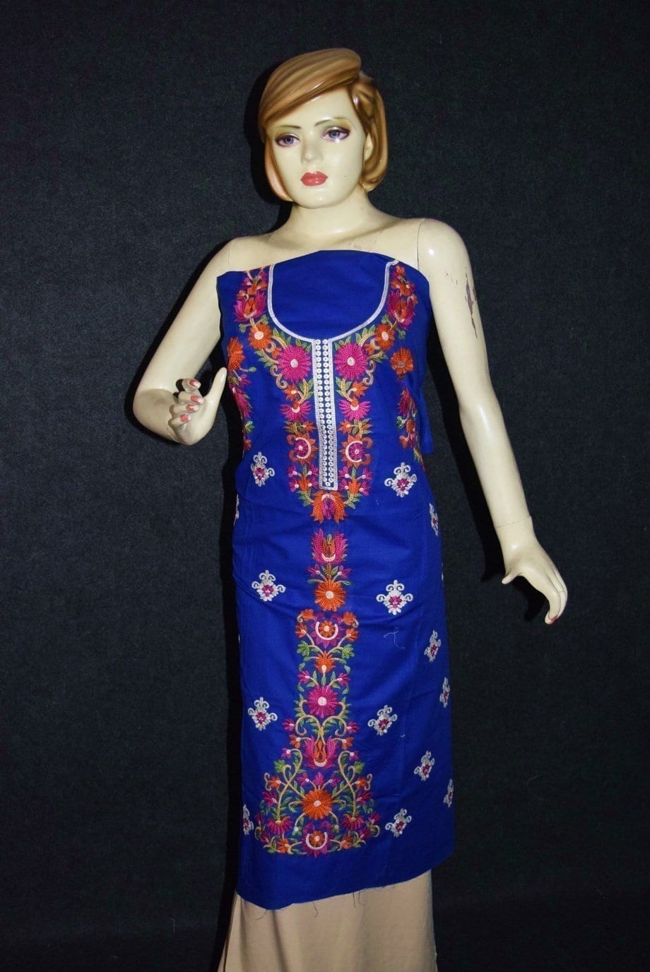 Pure Cotton Embroidered Kurti K0347 Cotton Unstitched Embroidered Party Wear Kurti / kameez Fabric Cloth K0347 Pure Cotton Embroidered Kurti K0347
