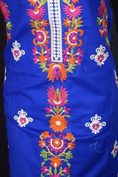 Pure Cotton Embroidered Kurti K0347 5 Pure Cotton Unstitched Embroidered Party Wear Kurti / kameez Fabric Cloth K0347