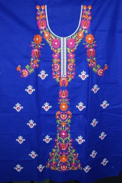 Pure Cotton Embroidered Kurti K0347 7 Pure Cotton Unstitched Embroidered Party Wear Kurti / kameez Fabric Cloth K0347