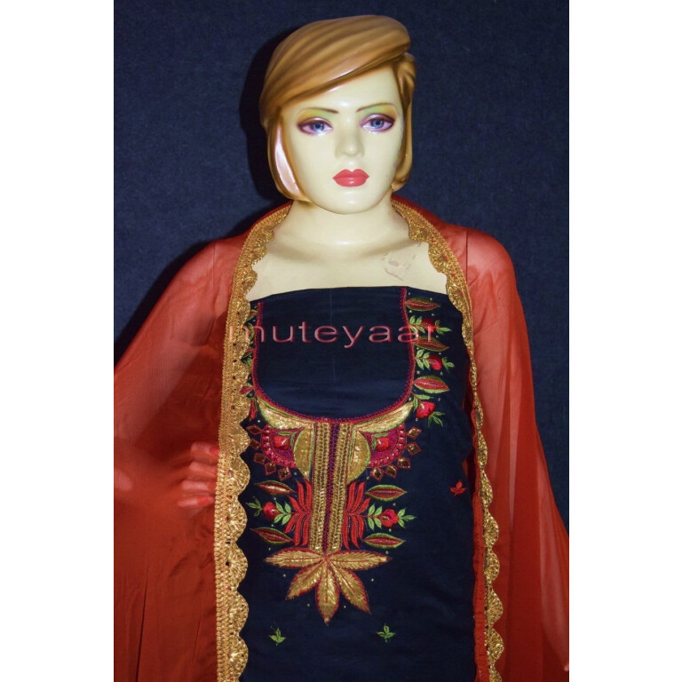 Designer Gota Patti Embroidery Boutique Suit Cotton Salwar Kameez CHIFFON Dupatta RM313