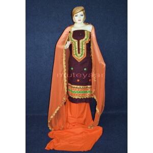 Designer Embroidery 100% cotton Salwar Suit CHIFFON Dupatta RM314