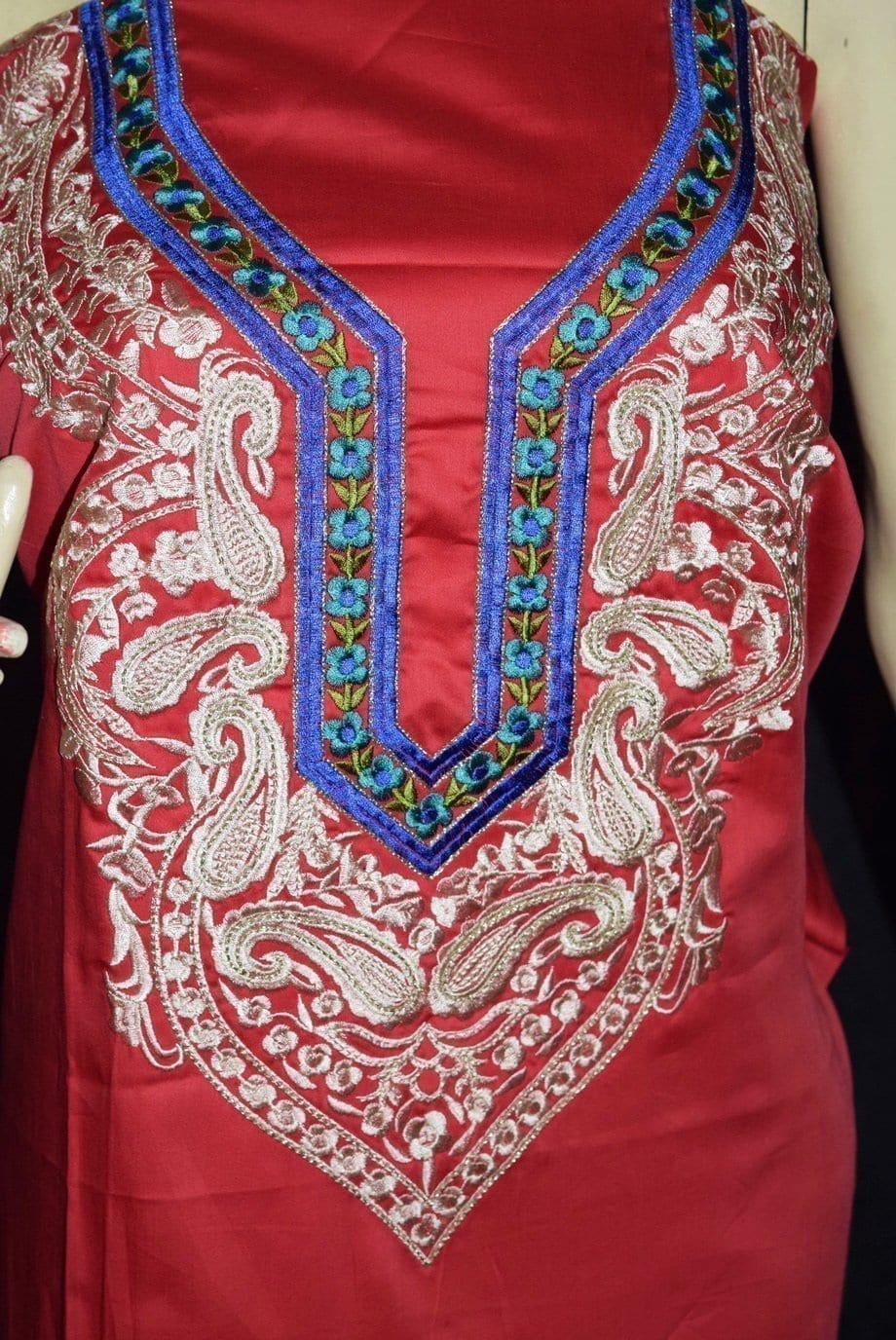 Pure Cotton Unstitched Embroidered Party Wear Kurti / kameez Fabric Cloth K0352 Pure Cotton Unstitched Embroidered Party Wear Kurti / kameez Fabric Cloth K0352