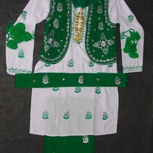 Green White Bhangra Dance Costume outfit dress ready to wear