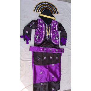 Purple Black Bhangra Dance Costume outfit dress- Custom Made