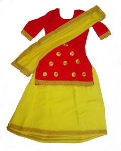 Red Yellow custom made GIDDHA Costume outfit GHAGRA dress