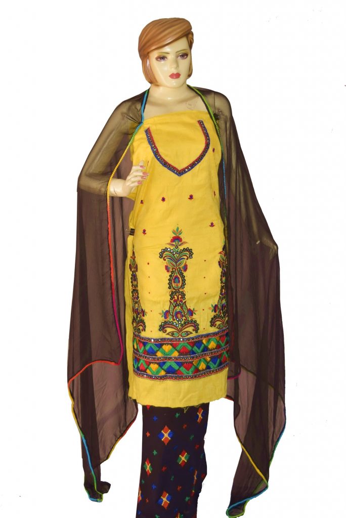 Designer Embroidery 100% cotton FULL PATIALA Salwar Suit CHIFFON Dupatta RM328