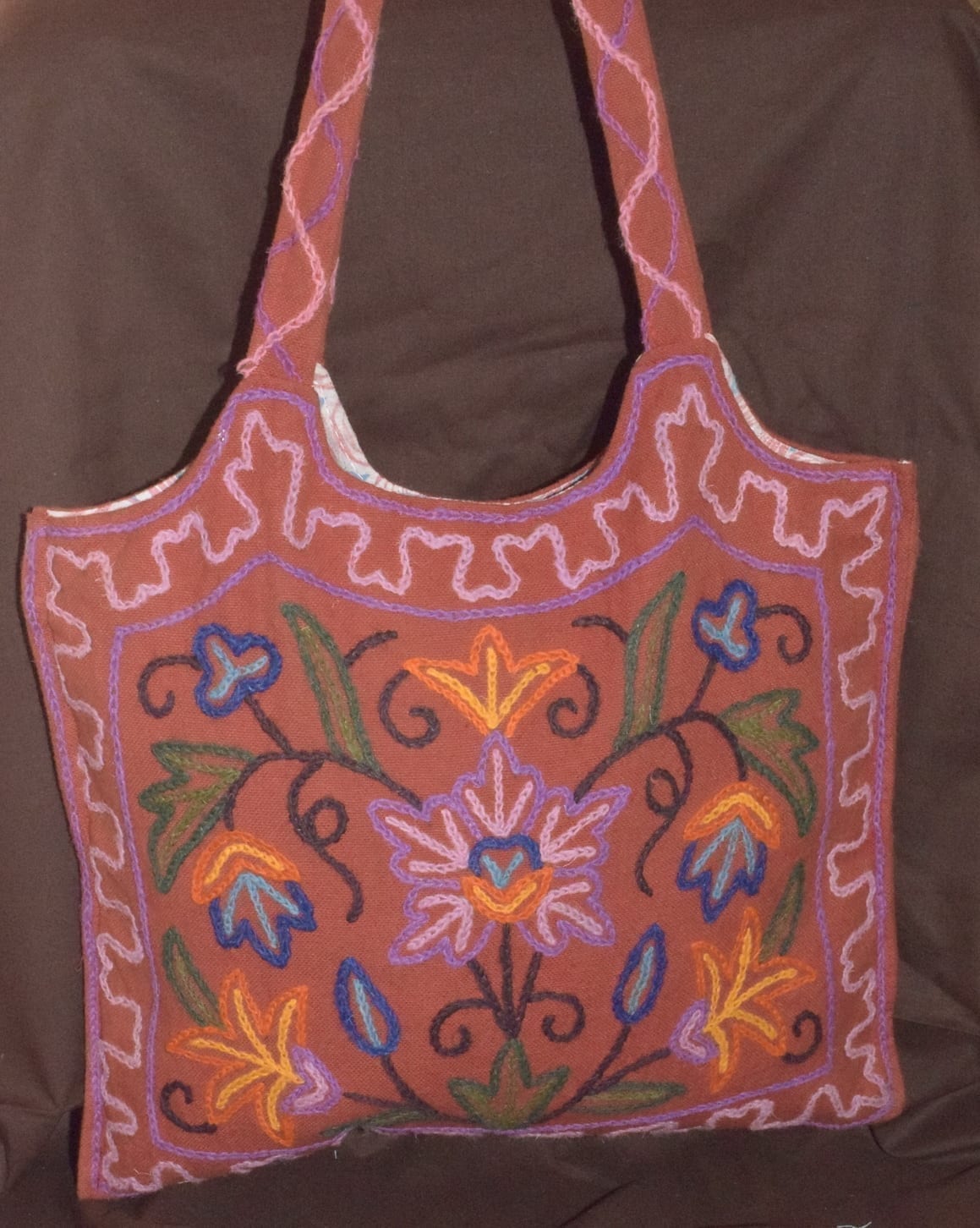 Kashmiri Hand made embroidered Office / College / Shopping Bag HB115 Kashmiri Hand made embroidered Office / College / Shopping Bag HB115