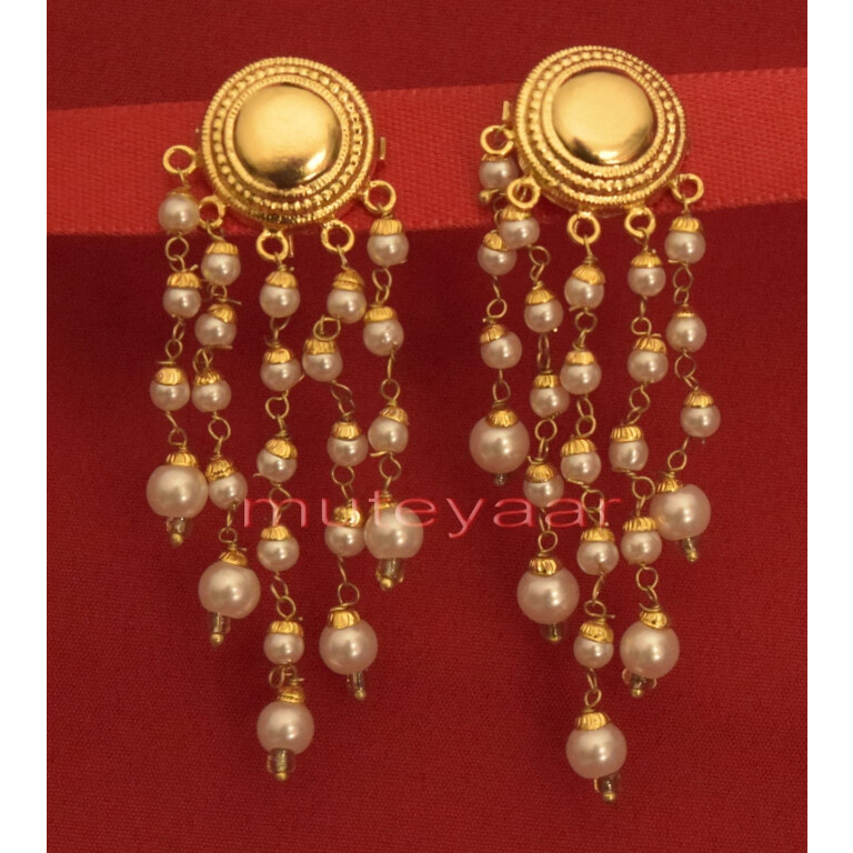 Hand Made Gold Plated Punjabi Traditional Jewellery Earrings Tops J0219