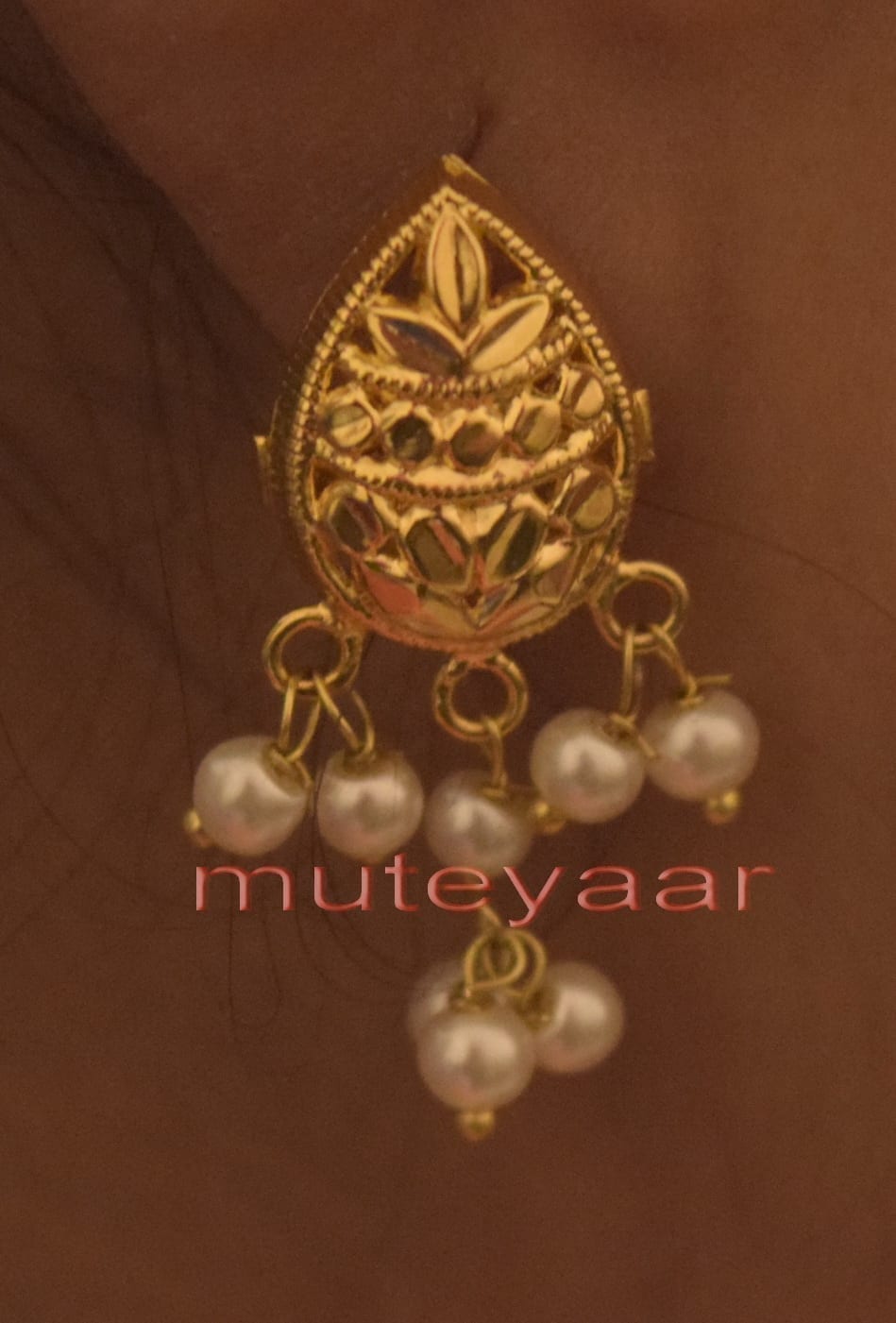 Hand Made Gold Plated Punjabi Traditional Jewellery Earrings Tops J0220 2