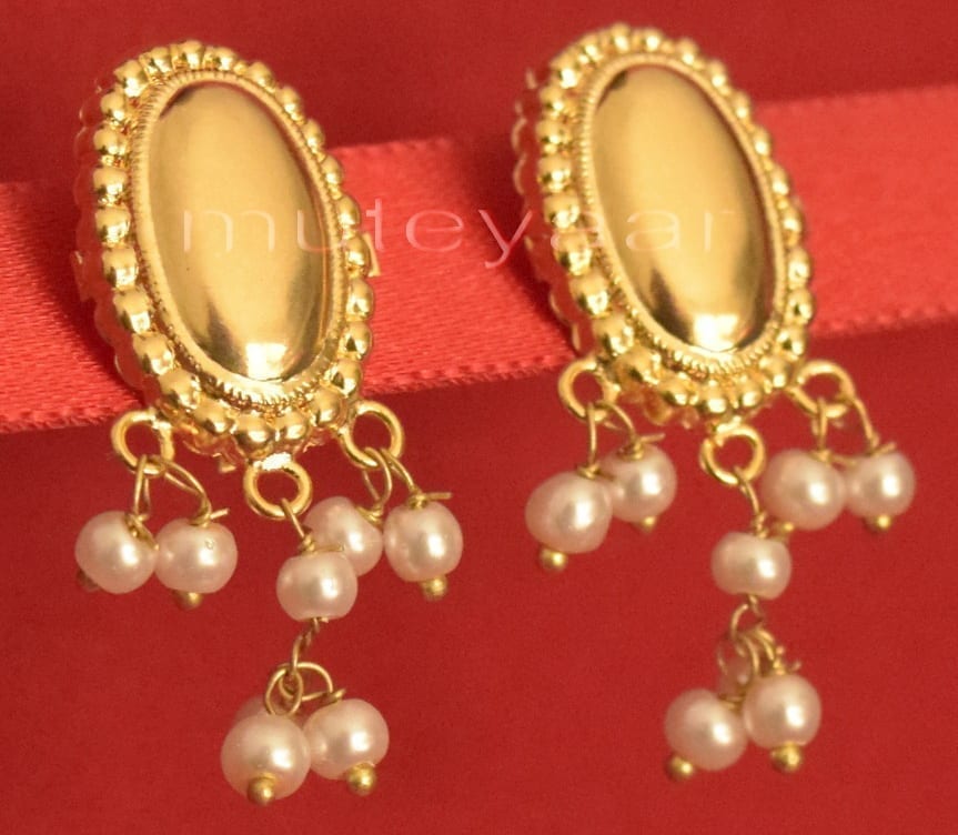 Hand Made Gold Plated Punjabi Traditional Jewellery Earrings Tops J0222 1