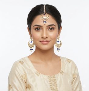 Gold Plated Earrings Tikka set J0234