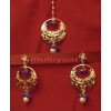 Gold Plated Traditional Punjabi Jewellery Earrings + Tikka set J0234