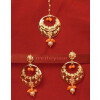 Gold Plated Traditional Punjabi Jewellery Earrings + Tikka set J0238