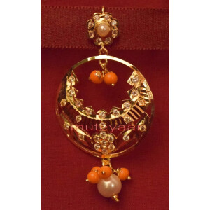 Gold Plated Traditional Punjabi Jewellery Earrings + Tikka set J0238