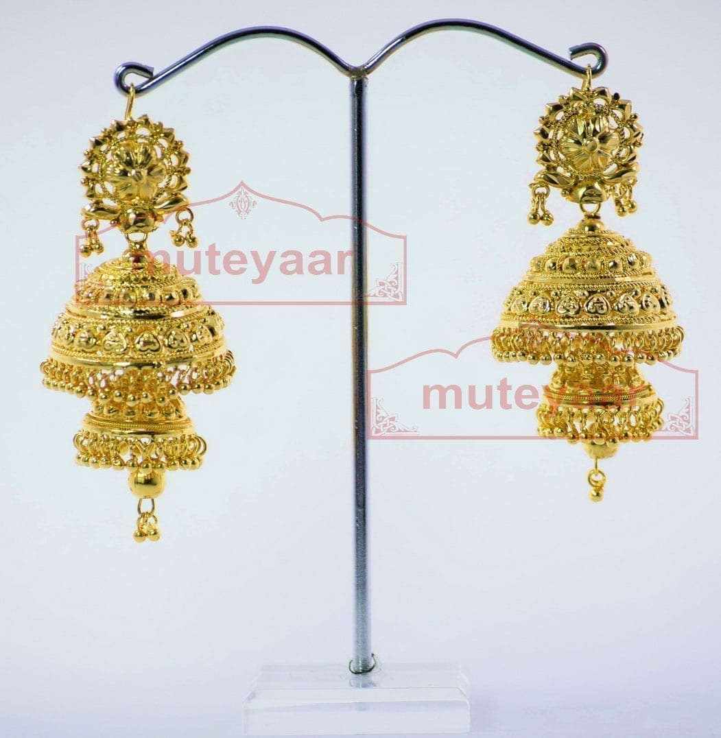 Gold Plated Punjabi Traditional Jewellery Earrings Jhmki Dangles J0261 Gold Plated Punjabi Traditional Jewellery Earrings Jhmki Dangles J0261
